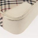 BURBERRY Nova Check Shoulder Bag Canvas Beige White Auth BA6890-15