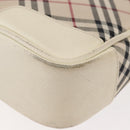 BURBERRY Nova Check Shoulder Bag Canvas Beige White Auth BA6890-16