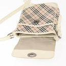 BURBERRY Nova Check Shoulder Bag Canvas Beige White Auth BA6890-17