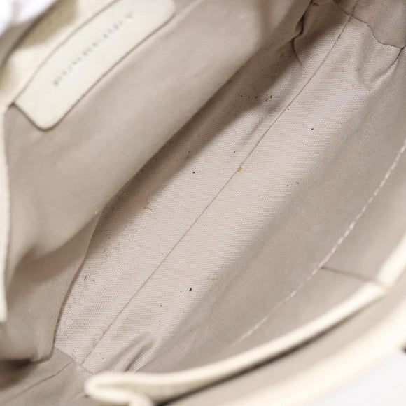 BURBERRY Nova Check Shoulder Bag Canvas Beige White Auth BA6890