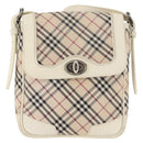 BURBERRY Nova Check Shoulder Bag Canvas Beige White Auth BA6890-13