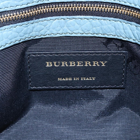 BURBERRY Shoulder Bag Leather Blue Auth BA6891