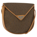 SAINT LAURENT Shoulder Bag PVC Leather Beige Auth BA6893-1