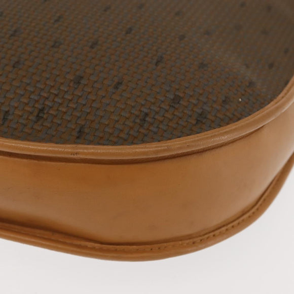 SAINT LAURENT Shoulder Bag PVC Leather Beige Auth BA6893