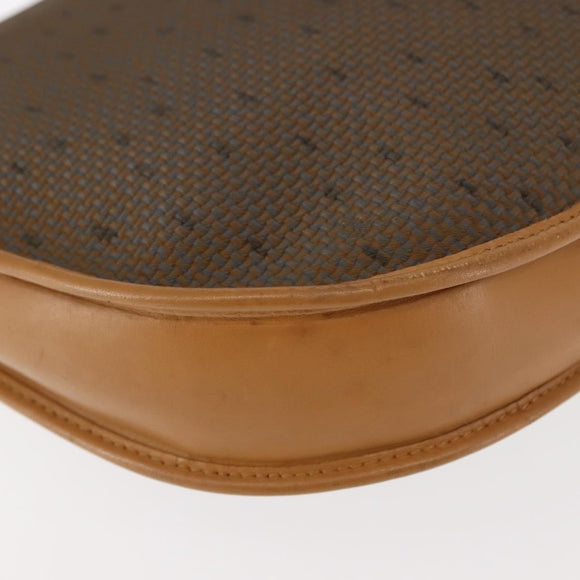 SAINT LAURENT Shoulder Bag PVC Leather Beige Auth BA6893