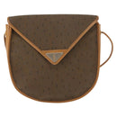 SAINT LAURENT Shoulder Bag PVC Leather Beige Auth BA6893-13