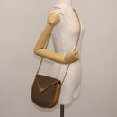 SAINT LAURENT Shoulder Bag PVC Leather Beige Auth BA6893-21