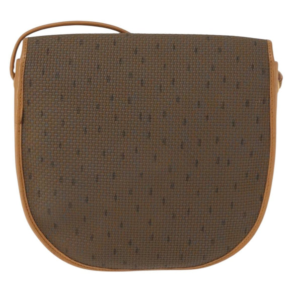 SAINT LAURENT Shoulder Bag PVC Leather Beige Auth BA6893