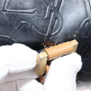 SAINT LAURENT Hand Bag Leather Black Auth BA6894-15