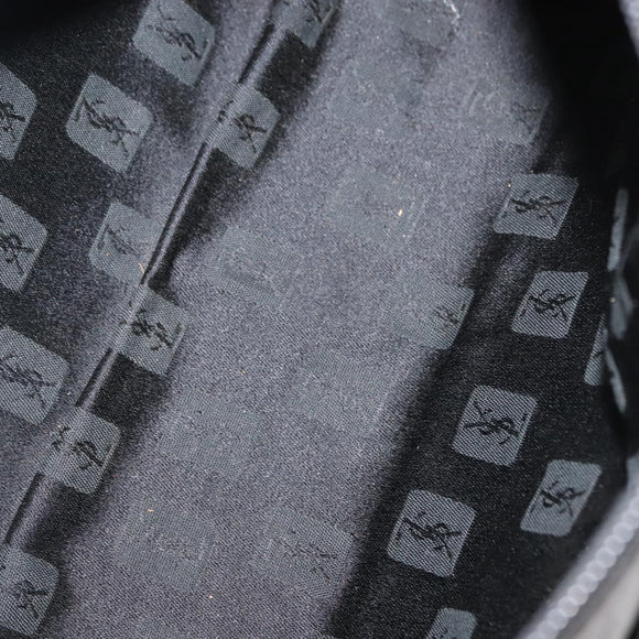 SAINT LAURENT Hand Bag Leather Black Auth BA6894