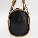 SAINT LAURENT Hand Bag Leather Black Auth BA6894-5