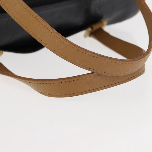 SAINT LAURENT Hand Bag Leather Black Auth BA6894