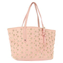 Jimmy Choo Studs Tote Bag Leather Pink Auth BA6901-1