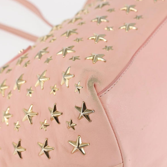 Jimmy Choo Studs Tote Bag Leer Roze Origineel BA6901