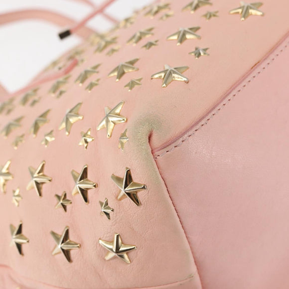 Jimmy Choo Studs Tote Bag Leer Roze Origineel BA6901