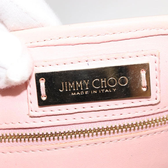 Jimmy Choo Studs Tote Bag Leather Pink Auth BA6901