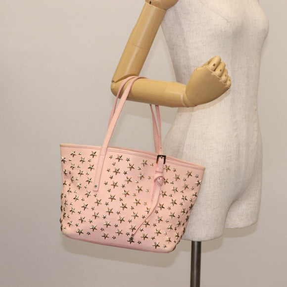 Jimmy Choo Studs Tote Bag Leer Roze Origineel BA6901