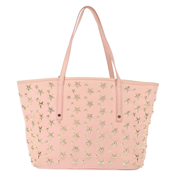 Jimmy Choo Studs Tote Bag Leather Pink Auth BA6901
