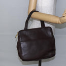 LOEWE Anagram Hand Bag Leather Brown Auth BA6903-23