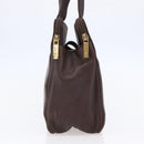 LOEWE Anagram Hand Bag Leather Brown Auth BA6903-3