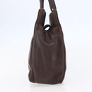 LOEWE Anagram Hand Bag Leather Brown Auth BA6903-4
