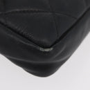 CHANEL Matelasse Waist Bag Lamb Skin Black Gold CC Auth BA6907-14