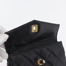 CHANEL Matelasse Waist Bag Lamb Skin Black Gold CC Auth BA6907-19