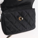 CHANEL Matelasse Waist Bag Lamb Skin Black Gold CC Auth BA6907-11