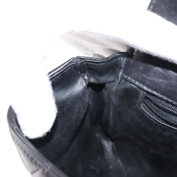 CHANEL Matelasse Waist Bag Lamb Skin Black Gold CC Auth BA6907