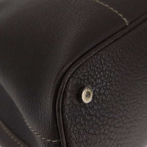BVLGARI Hand Bag Leather Brown Auth BA6908