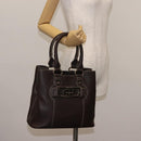 BVLGARI Hand Bag Leather Brown Auth BA6908-26