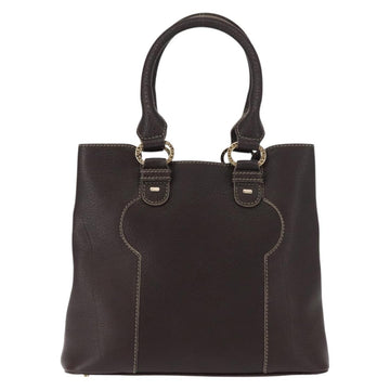 BVLGARI Hand Bag Leather Brown Auth BA6908 - 0