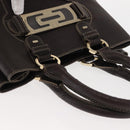 BVLGARI Hand Bag Leather Brown Auth BA6908-6