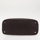 BVLGARI Hand Bag Leather Brown Auth BA6908-5