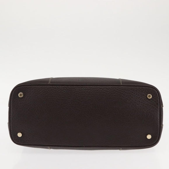 BVLGARI Hand Bag Leather Brown Auth BA6908