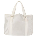 BVLGARI Logo mania Tote Bag Canvas Silver White Auth BA6909-2