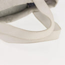 BVLGARI Logo mania Tote Bag Canvas Silver White Auth BA6909-8