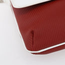 BVLGARI Shoulder Bag Leather Red White Auth BA6910-14