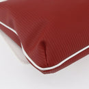 BVLGARI Shoulder Bag Leather Red White Auth BA6910-16