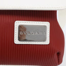 BVLGARI Shoulder Bag Leather Red White Auth BA6910-17