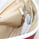 BVLGARI Shoulder Bag Leather Red White Auth BA6910-19