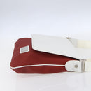 BVLGARI Shoulder Bag Leather Red White Auth BA6910-4
