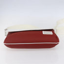 BVLGARI Shoulder Bag Leather Red White Auth BA6910-5