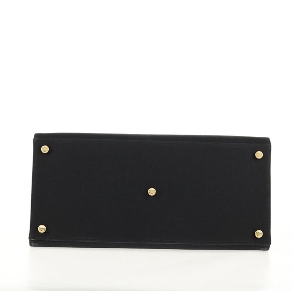 FENDI VERSACE Collaboration Tote Bag Canvas 2way Black Gold Auth BA6912A