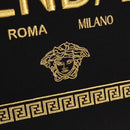 FENDI VERSACE Collaboration Tote Bag Canvas 2way Black Gold Auth BA6912A-24