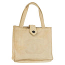 CHANEL Tote Bag Nylon Beige CC Auth BA6913-1