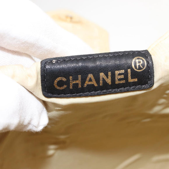 CHANEL Tote Bag Nylon Beige CC Auth BA6913