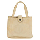 CHANEL Tote Bag Nylon Beige CC Auth BA6913-13