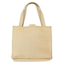 CHANEL Tote Bag Nylon Beige CC Auth BA6913-2