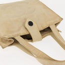 CHANEL Tote Bag Nylon Beige CC Auth BA6913-7